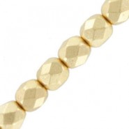 Czech Fire polished faceted glass beads 3mm Aztec gold